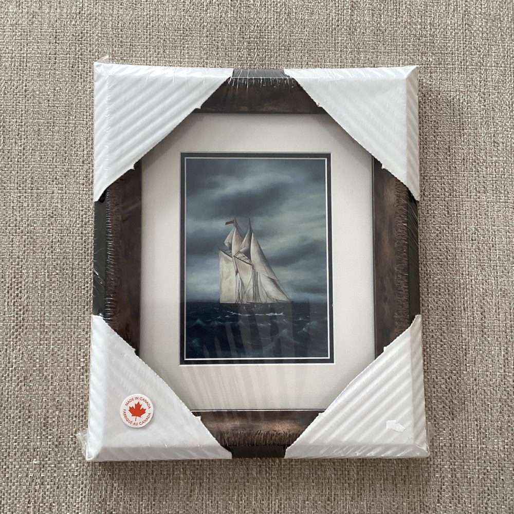 Framed Nautical Art of a Sailing Ship Made in Canada